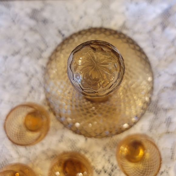 MCM Empoli Amber Glass Decanter Set - Picture 5 of 15